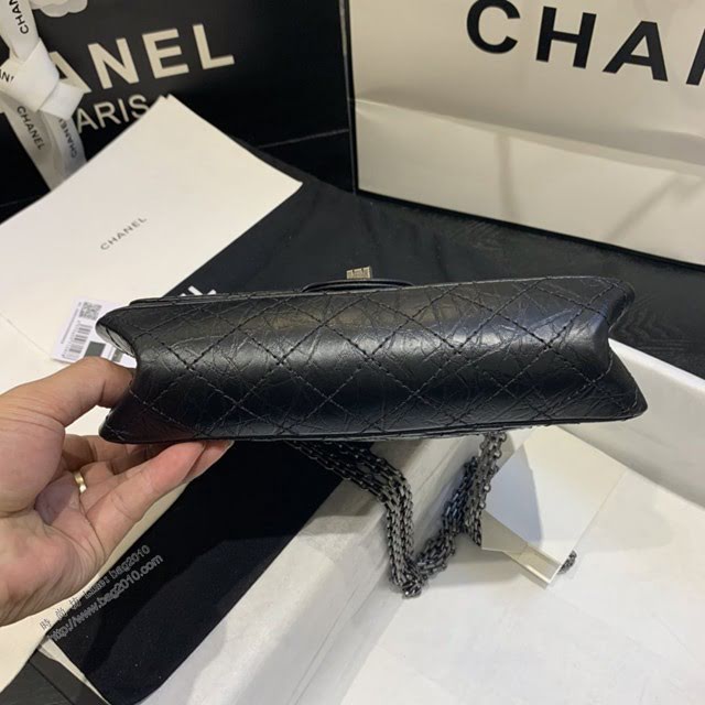 Chanel女包 37586# Chanel經典復古大象紋牛皮口蓋鏈包 方扣系列 Chanel鏈條單肩斜挎包  djc3983